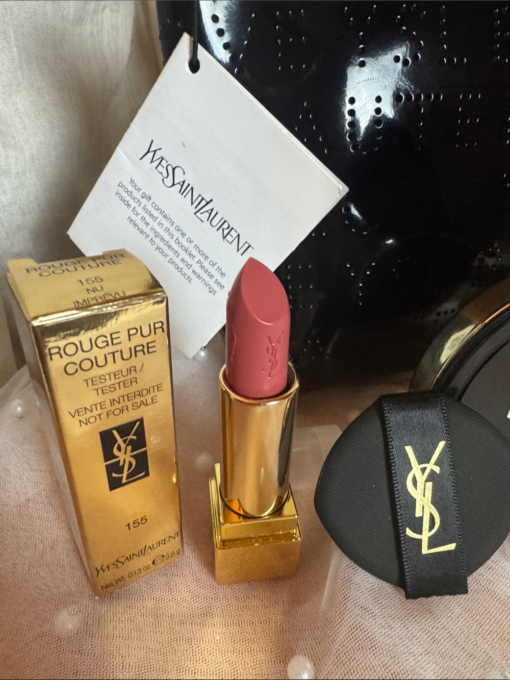 Yves Saint Laurent Black & Gold Compact Foundation and Lipstick Set - Picture 4 of 16